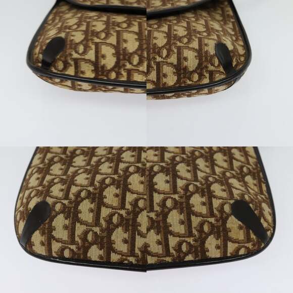 DIOR Trotter Canvas Shoulder Bag Brown Gold - Picture 10 of 12